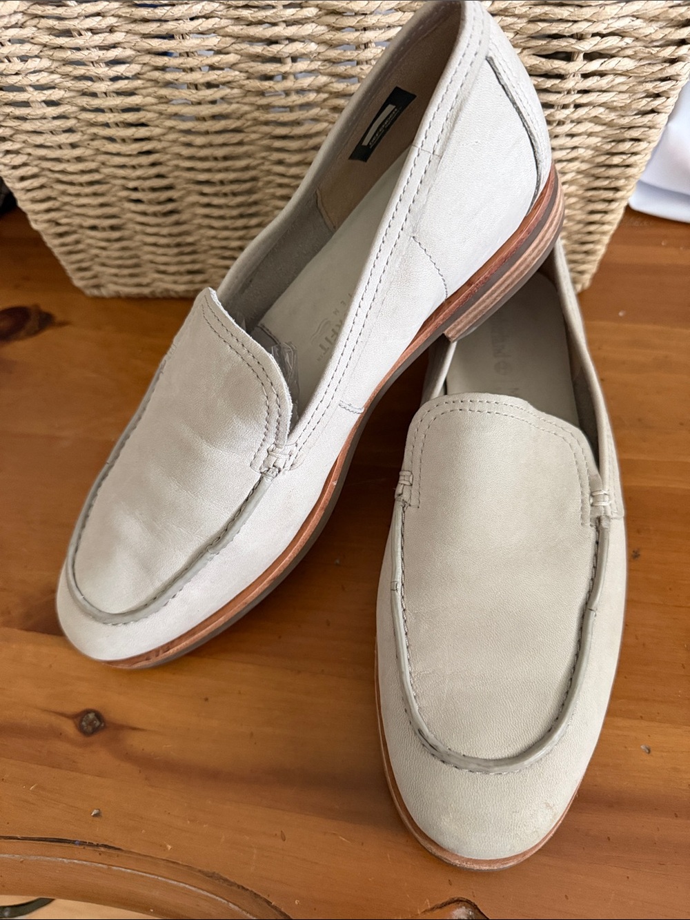 Timberland Women’s Cream Nubuck Suede Slip-On Loafers